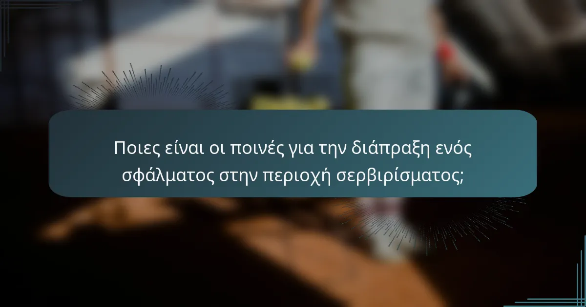 Ποιες είναι οι ποινές για την διάπραξη ενός σφάλματος στην περιοχή σερβιρίσματος;