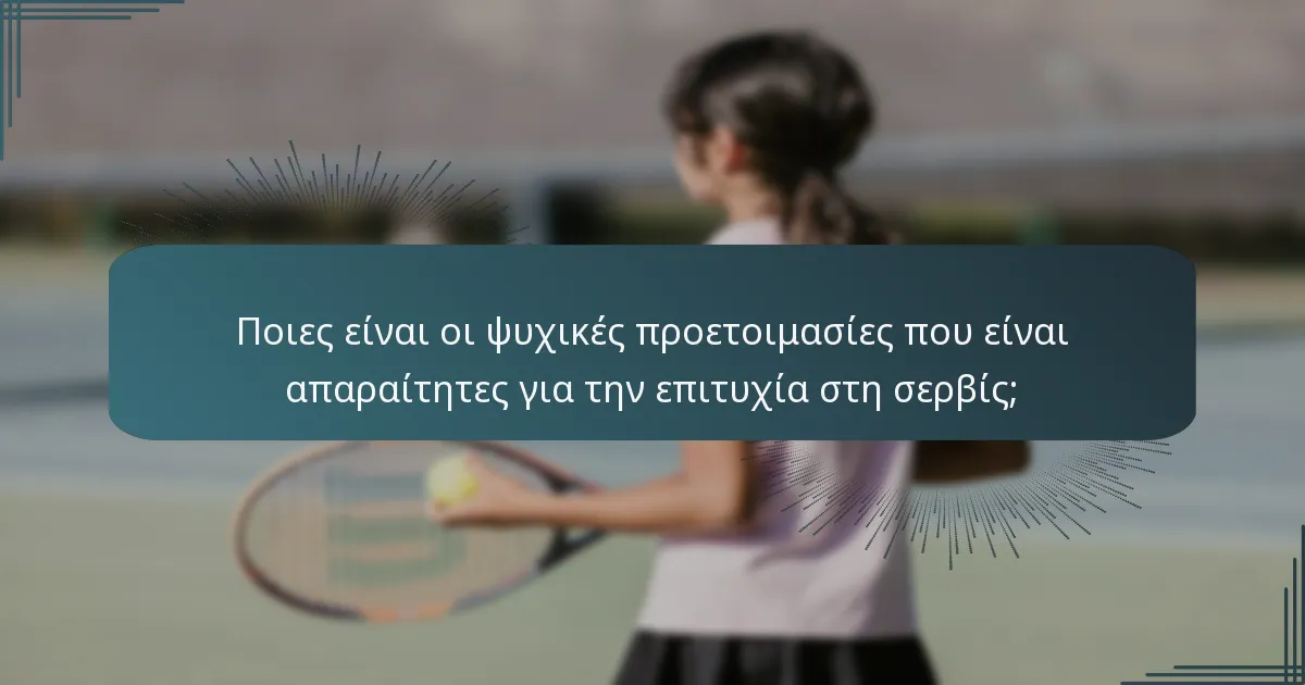 Ποιες είναι οι ψυχικές προετοιμασίες που είναι απαραίτητες για την επιτυχία στη σερβίς;