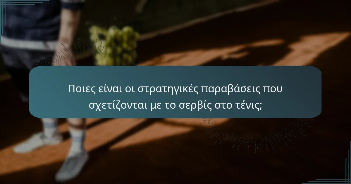 Ποιες είναι οι στρατηγικές παραβάσεις που σχετίζονται με το σερβίς στο τένις;