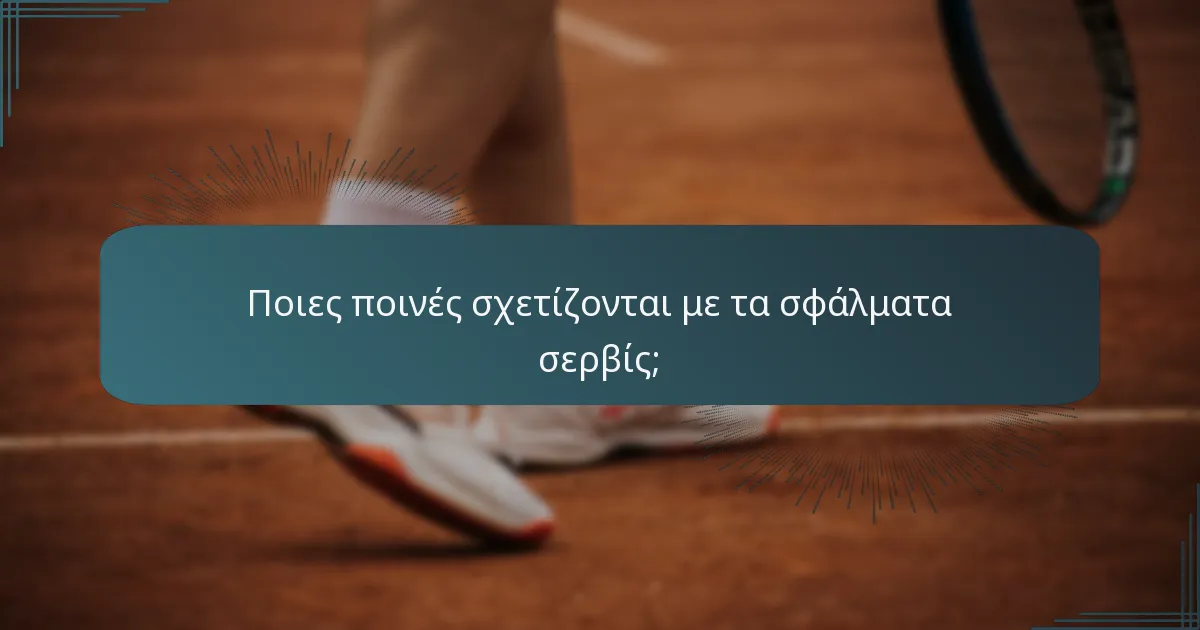 Ποιες ποινές σχετίζονται με τα σφάλματα σερβίς;