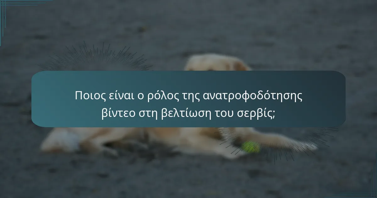 Ποιος είναι ο ρόλος της ανατροφοδότησης βίντεο στη βελτίωση του σερβίς;