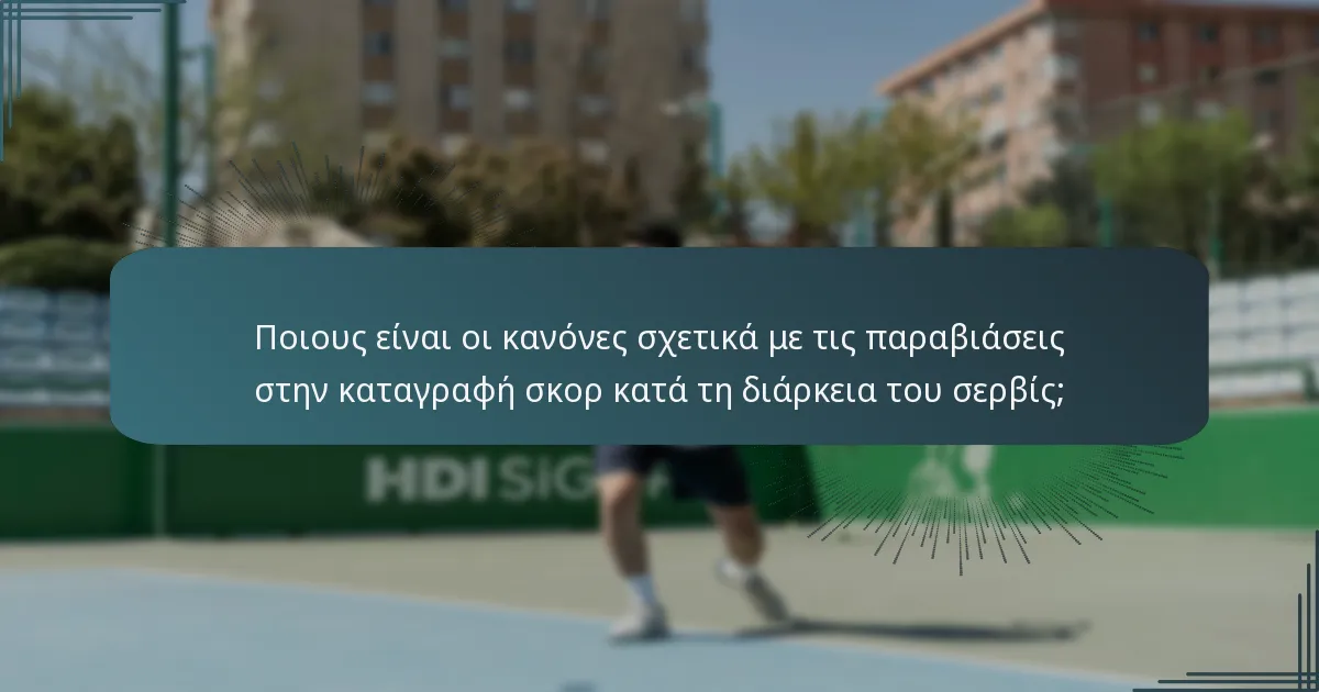 Ποιους είναι οι κανόνες σχετικά με τις παραβιάσεις στην καταγραφή σκορ κατά τη διάρκεια του σερβίς;