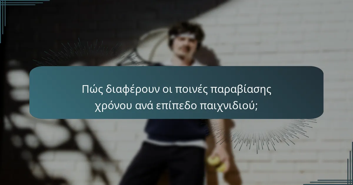 Πώς διαφέρουν οι ποινές παραβίασης χρόνου ανά επίπεδο παιχνιδιού;