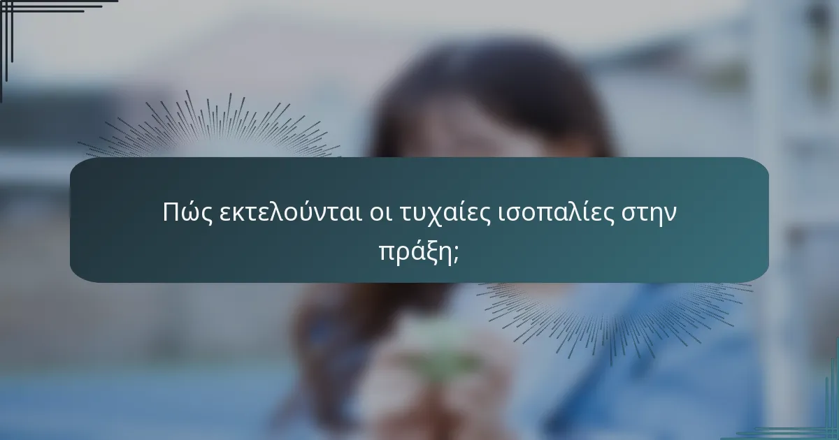 Πώς εκτελούνται οι τυχαίες ισοπαλίες στην πράξη;