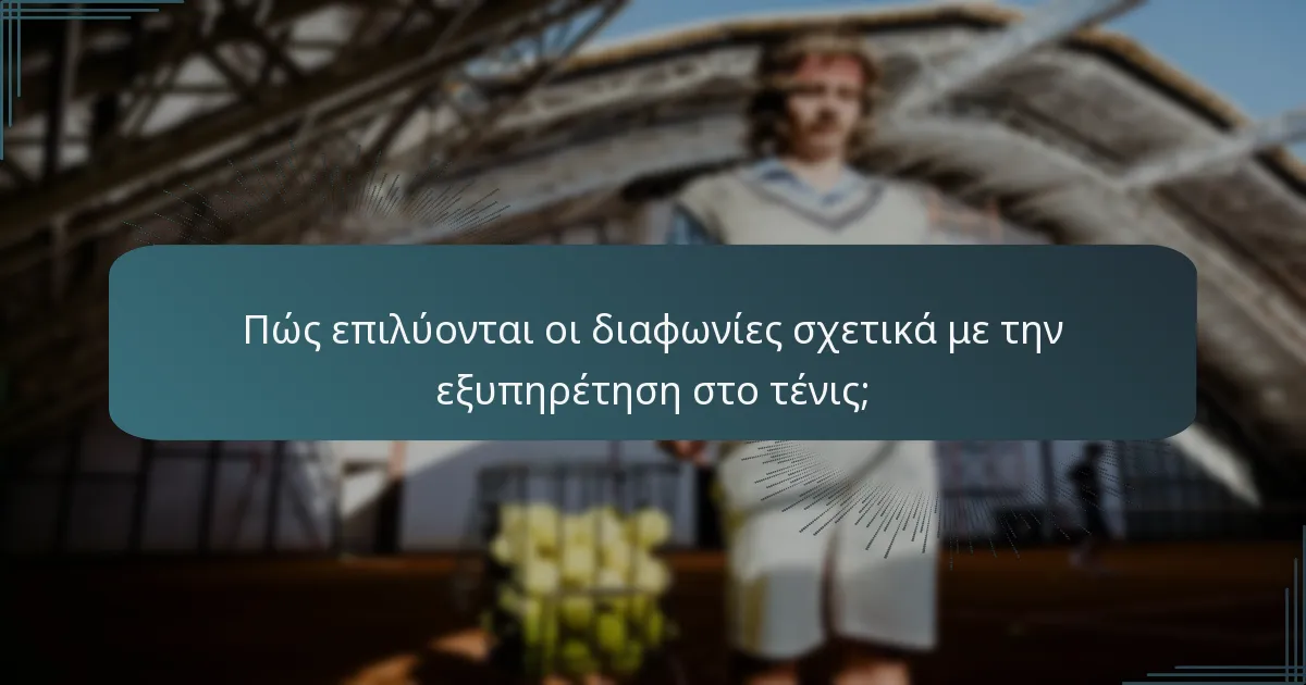 Πώς επιλύονται οι διαφωνίες σχετικά με την εξυπηρέτηση στο τένις;