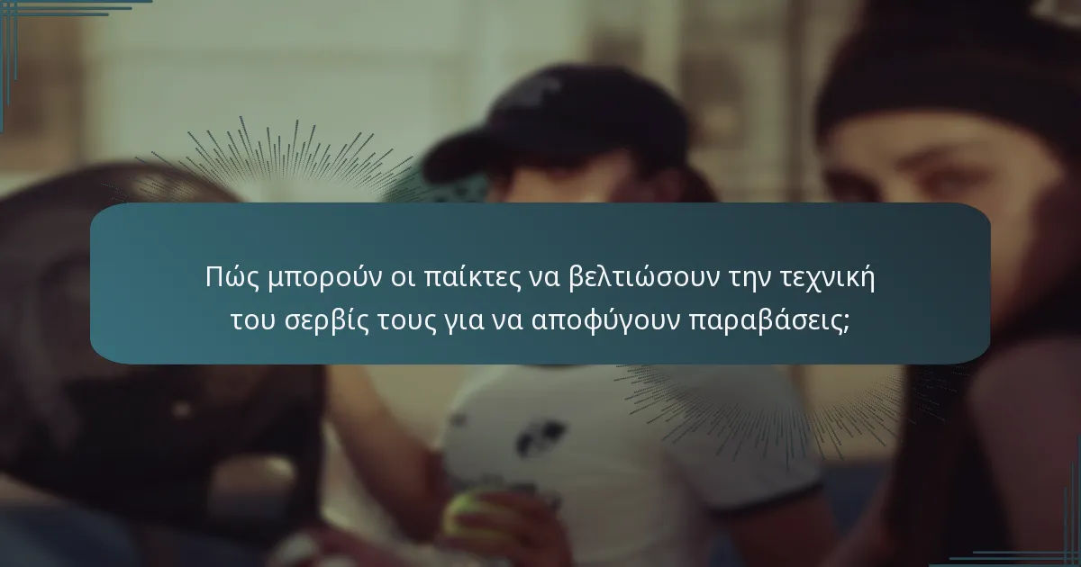 Πώς μπορούν οι παίκτες να βελτιώσουν την τεχνική του σερβίς τους για να αποφύγουν παραβάσεις;