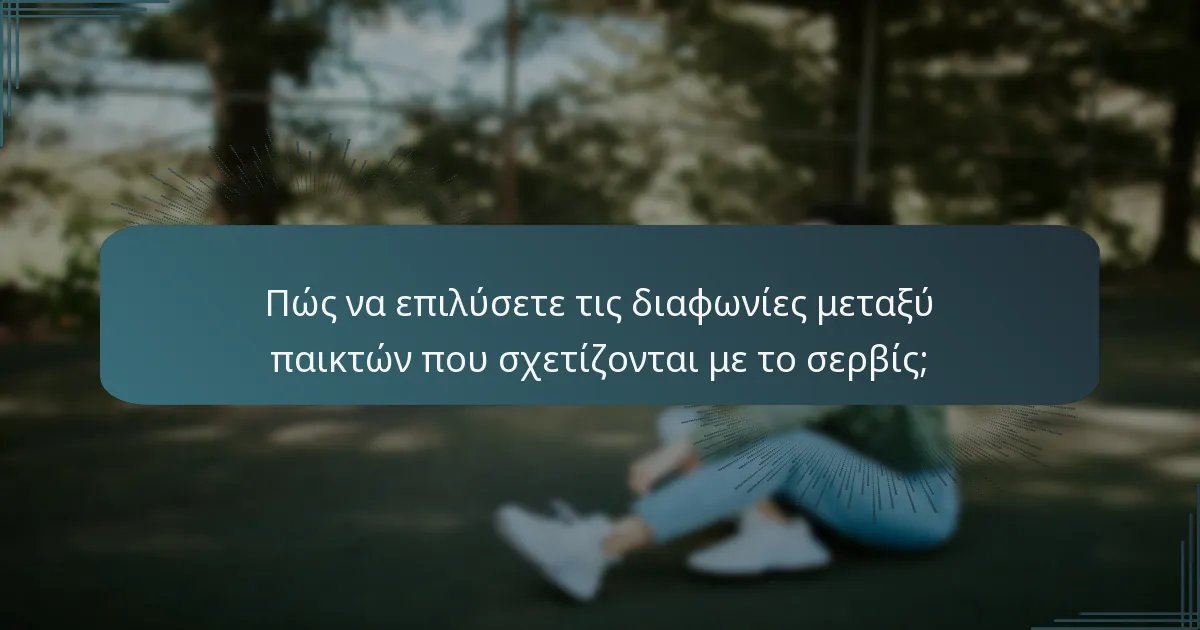 Πώς να επιλύσετε τις διαφωνίες μεταξύ παικτών που σχετίζονται με το σερβίς;