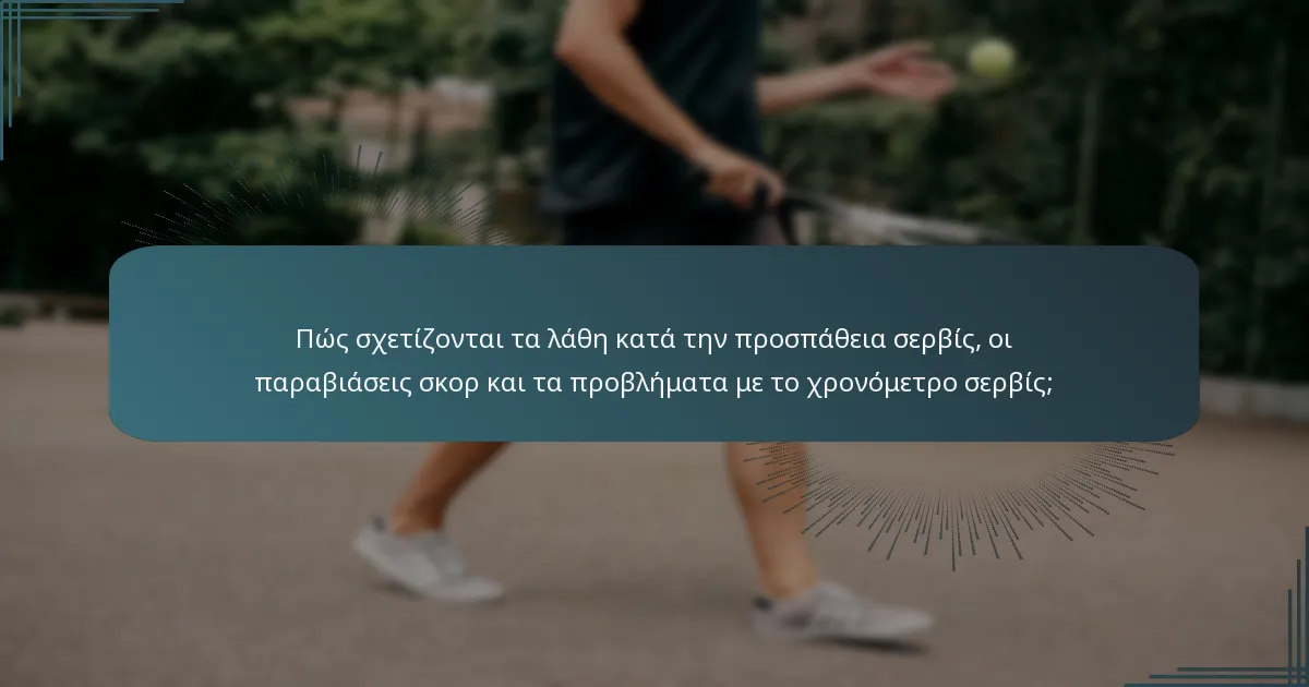 Πώς σχετίζονται τα λάθη κατά την προσπάθεια σερβίς, οι παραβιάσεις σκορ και τα προβλήματα με το χρονόμετρο σερβίς;