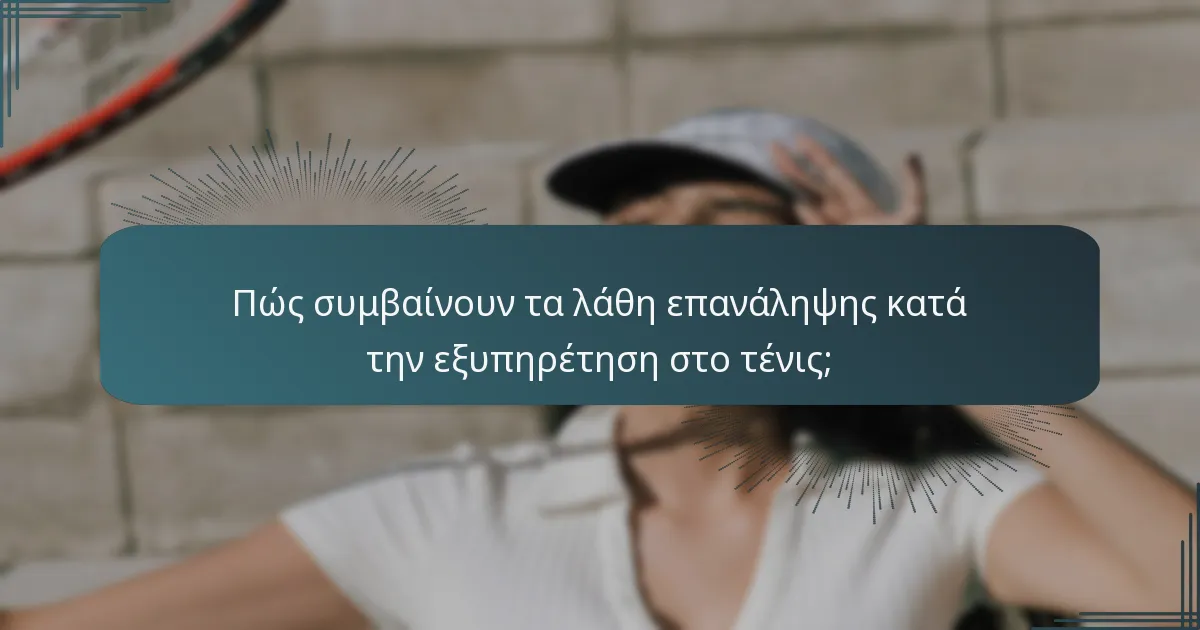 Πώς συμβαίνουν τα λάθη επανάληψης κατά την εξυπηρέτηση στο τένις;