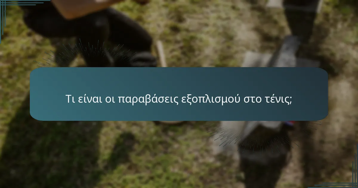 Τι είναι οι παραβάσεις εξοπλισμού στο τένις;